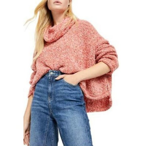 Free People Sweaters - SOLD Free People BFF Cowl Neck Pullover Sweater in Scarlet Flame NWT